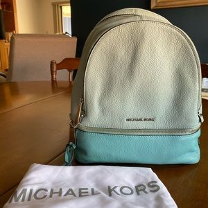 Michael Kors Blue Pebble Leather Backpack